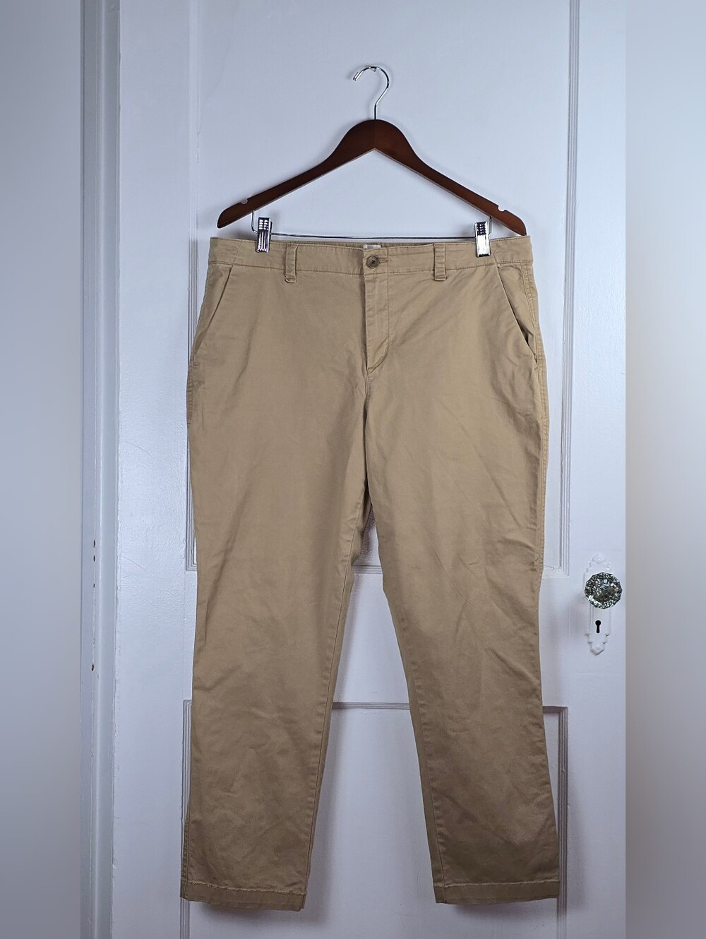 Gap Girlfriend Khakis High Rise Straight Leg Classic Preppy Like New 12